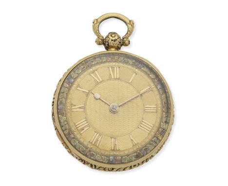 J &amp; W Howden, Edinburgh. An 18K gold key wind open face pocket watchDate: London Hallmark for 1823Movement: Gilt full pla