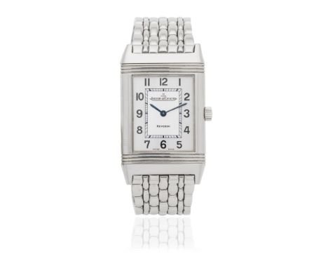Jaeger-LeCoultre. A lady's stainless steel quartz reversible rectangular bracelet watchModel: ReversoReference: 252.8.47Date: