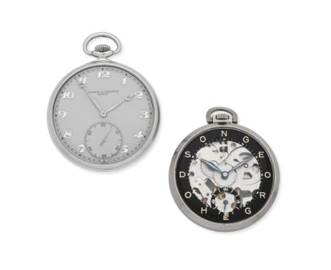 Vacheron &amp; Constantin. An aluminium open face keyless wind pocket watch together with a further aluminium pocket watchDat