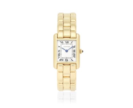 Cartier. A lady's 18K gold quartz rectangular bracelet watchModel: TankReference: 1151Date: Circa 1992Movement: 4-jewel Cal.0