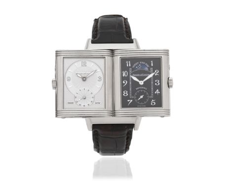 Jaeger-LeCoultre. An 18K white gold manual wind reversible dual sided wristwatchModel: Reverso Night &amp; DayReference: 270.