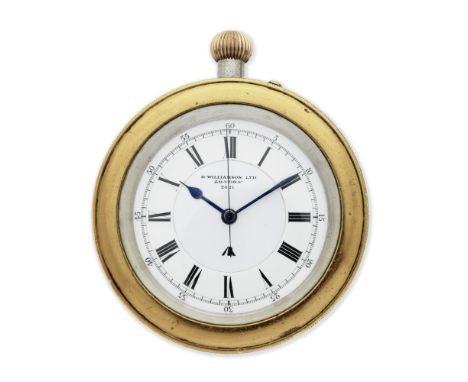 H. Williamson Ltd, London E.C., 81 Farringdon Road. A chrome and brass keyless wind military issue deck watchDate: Circa 1890