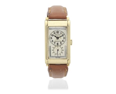 Rolex. A 9K gold manual wind rectangular wristwatchModel: PrinceReference: 1862Date: Glasgow Import mark for 1937Movement: 18