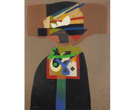 Dia Azzawi (Iraq, born 1939)Untitled (No. 14) oil on canvassigned 'Azzawi' in Arabic and English and dated '84' (lower left),