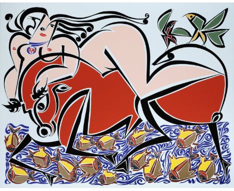 Hussein Madi (Lebanon, born 1938)Europa pigmented giclee print on hahnemuhle canvas signed 'Madi' and dated '2022' on the ver
