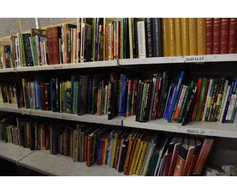 Twelve shelves of assorted books, the majority about railways and related items.  Location: Shelf G14-G25.