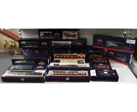 BACHMANN; two boxed Branch Line locomotives, a further boxed Lord Nelson 856 loco, and a quantity of rolling stock including 