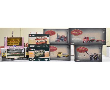 CORGI; four boxed vintage Glory of Steam diecast vehicles and four further diecast Corgi vehicles (8).