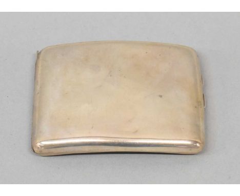 A.J. ZIMMERMAN; a George V hallmarked silver cigarette case of rounded rectangular form, Birmingham 1917, 11 x 8.75cm, approx