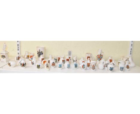 CRESTED WARE; a large collection of various pieces of crested ware including many Goss examples, Buxton, Falmouth, Poole, etc