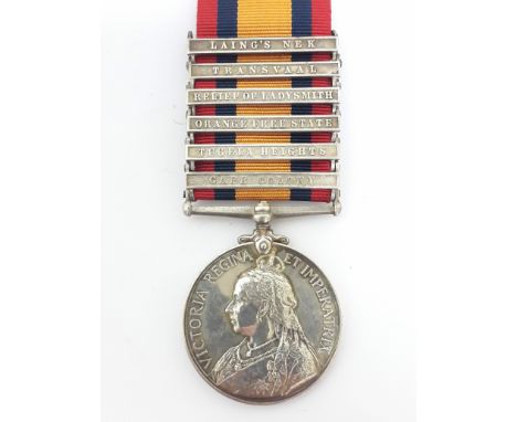 Boer War 1899-1902, Queen's South Africa Medal awarded to private J Arnold Middlesex Regiment, '2356 PTE. J. ARNOLD. MIDD'X R