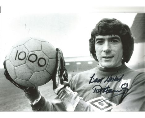 Pat Jennings Tottenham Signed 12 x 8 inch football photo. Good Condition. All autographs are genuine hand signed and come wit