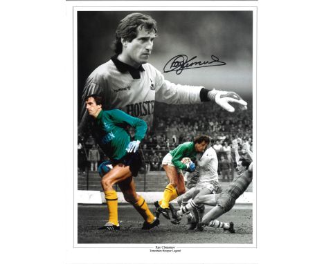 Ray Clemence Collage Tottenham Signed 16 x 12 inch football photo. Good Condition. All autographs are genuine hand signed and