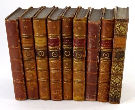 The Spectator.- 8 vol, mixed edition, contemporary calf, some boards loose, some spines replaced, A. Donaldson, Edinburgh &am