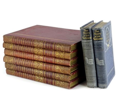The British Isles Depicted by Pen and Camera, special edition (5 vols), and two volumes of The Story of the Nations. (39 and 