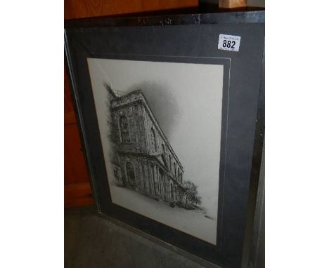 A framed and glazed architectural print.&nbsp;&nbsp;(Collect only).