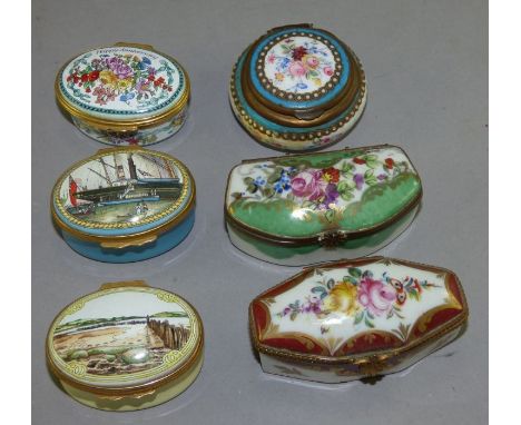 3 Halcyon days enamel boxes together with 3 continental boxes , 2 of the Halcyon days are limited editions , to celebrate the