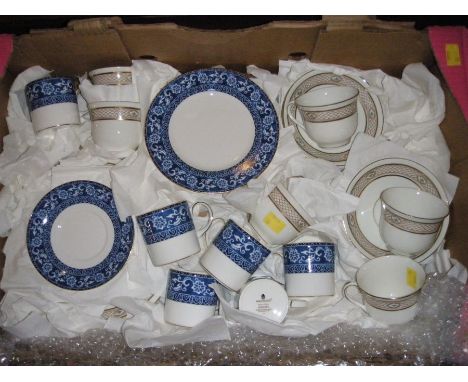 A Mappin &amp; Webb "Cameo" part tea set and Wedgwood Bokhara part coffee service for six.&nbsp;