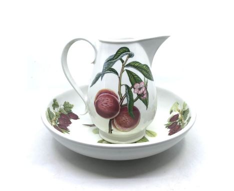 A Portmeirion porcelain ewer and basin, floral design (2)