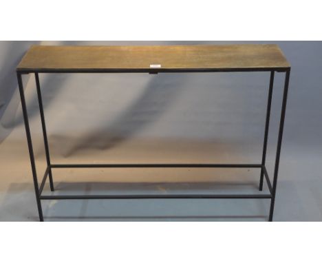 A bronzed console table, H:70cm W:99cm D:25cm