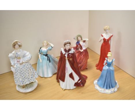 A group of three Royal Worcester fine bone china figurines, comprising HM Queen Elizabeth II, produced in celebration of The 