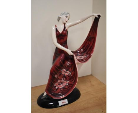 A 1930's Art Deco Austrian Goldscheider porcelain figurine of a female dancer, designed by Stephan/Stefan Dakon, printed fact