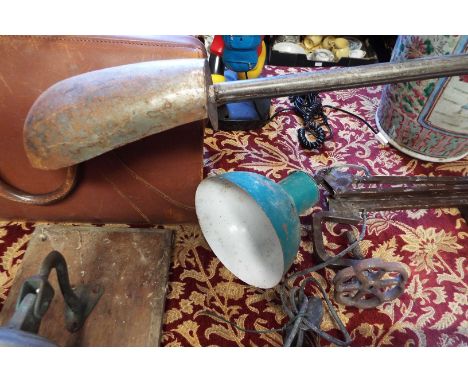Two vintage industrial anglepoise lamps