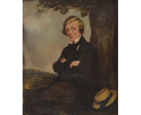 Charles Harris, 19th Century portrait study, young man, signed and dated 1851 and inscribed verso, 31cm x 26cm 