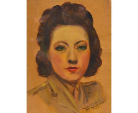 Winifred Francis, (British 1915-2009), oil on paper, self portrait study, signed and dated Winifred Goodwin, Oxford 1942, 42c