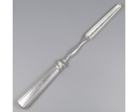 Mergboor, Jan Abram Lintveld &amp; Son, Amsterdam 1866, silver. Model with sleek, filled stem. Netherlands, Amsterdam, Jan Ab