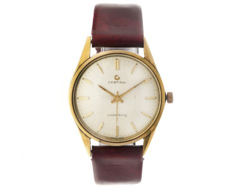 No Reserve - Certina Waterking 5127 061 - Men's watch. Case: gold/steel (14K.) - strap: leather - manual winding - condition: