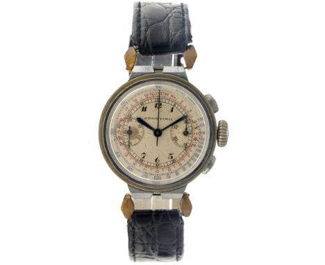 No Reserve - Sporting Vintage Chronograph - Men's watch. Case: steel - strap: leather - manual winding - condition: good, mov