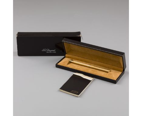 S.T. Dupont ballpoint pen gold plated. Very nice ballpoint pen by S.T. Dupont. Completely gold plated and provided with box, 