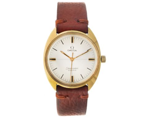 No Reserve - Omega Seamaster Cosmic - Men's watch. Case: goldplated (18K.) - strap: leather - manual winding - condition: goo