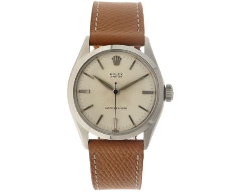 No Reserve - Rolex Oyster Precision 6480 - Men's watch - approx. 1957. Case: steel - strap: leather - manual winding - last s