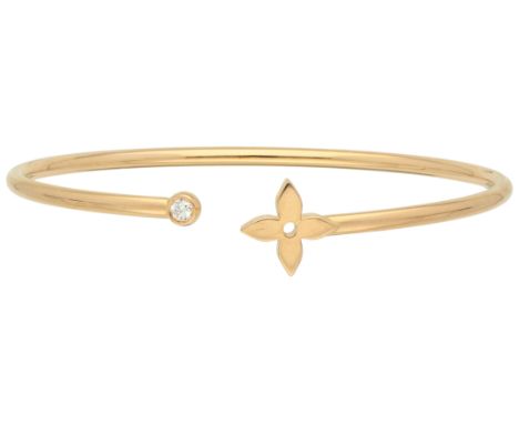 Louis Vuitton 18K yellow gold bangle 'Idylle Blossom Twist' Set with one brilliant cut diamond of approx. 0.07 ct. (VVS - VS 