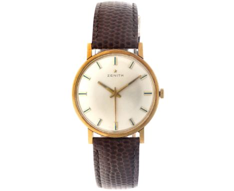 No Reserve - Zenith Vintage 18K. cal. 2542 - Men's watch - approx. 1960. Case: yellow gold (18K.) - strap: leather - manual w