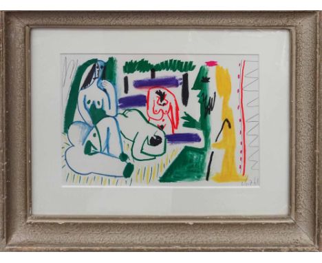 PABLO PICASSO 'Quadrichrome', Dejeuner sur L'herbe, 21cm x 33cm, framed and glazed. 