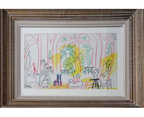 PABLO PICASSO 'Picasso's Studio 2', lithograph, suite: Californie, printed by Mourlot 1959, 26cm x 42cm, framed and glazed. 