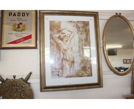 A framed print
