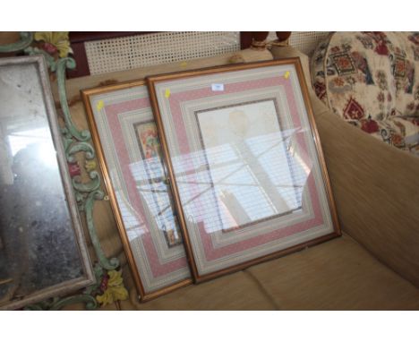A framed family tree together with a framed print of the Royal Family