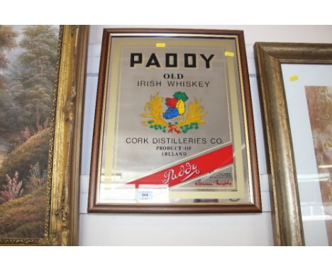 A "Paddy Old Irish Whisky" advertising mirror