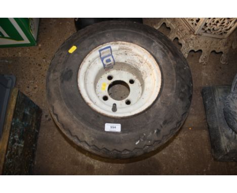 A lawn tractor tyre 