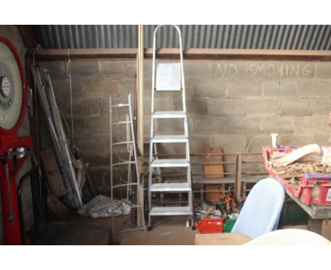 An aluminium step ladder 