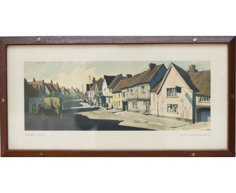 LNER carriage print LAVENHAM SUFFOLK by Roland Hilder RI. In excellent condition. An extremely rare carriage print in origina