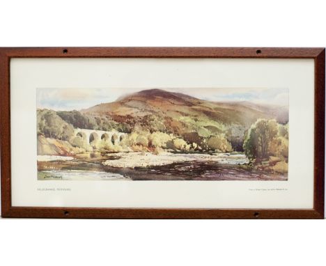 Carriage Print KILLIECRANKIE, PERTHSHIRE by Jack Merriott R.I. View of the railway viaduct, from the LNER Post-War Series, ar