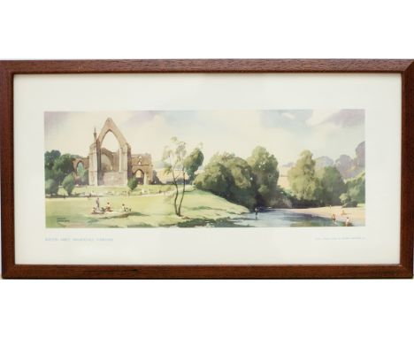 Carriage Print BOLTON ABBEY, YORKSHIRE by Frank Sherwin R.I. Close to the Skipton & Embsay railway, from the LNER Post-War Se