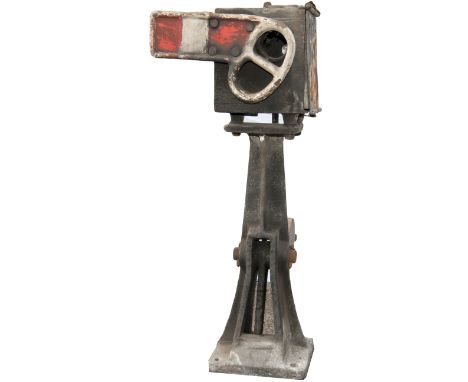 LNWR ground signal with small enamel home arm. Stands 34in tall. ( NOTE: Due to the weight of this item it will not be transp