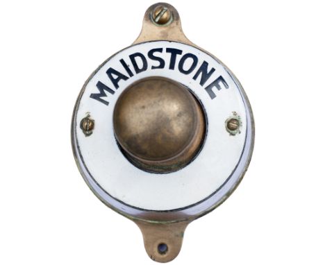 Southern Railway brass cased BELL PUSH with enamel ring MAIDSTONE. In good condition.