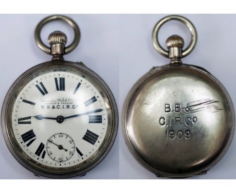 Bombay Baroda and Central India Railway company Railway pocket watch by the Lancashire Watch company circa 1900. The jewelled